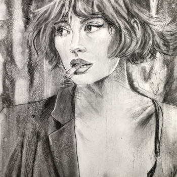 Disegno intitolato "Crazy for Taylor" da Sarita Nanni, Opera d'arte originale, Carbone