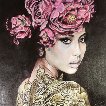 Painting titled "Chinese woman" by Sarita Nanni, Original Artwork, Oil