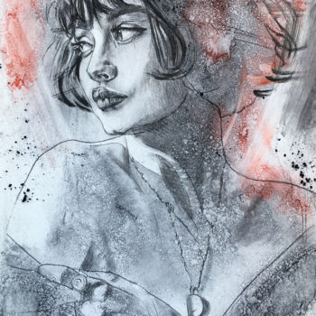 Drawing titled "Taylor LaShae" by Sarita Nanni, Original Artwork, Charcoal