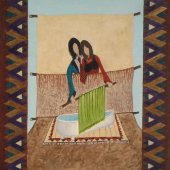 Malerei mit dem Titel "enigma" von Sarlanga, Original-Kunstwerk, Öl