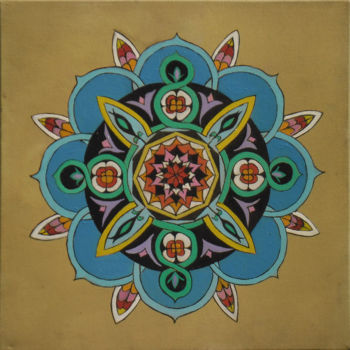 Peinture intitulée "mandala" par Sarlanga, Œuvre d'art originale, Huile