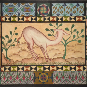 Malerei mit dem Titel "cabra" von Sarlanga, Original-Kunstwerk, Öl