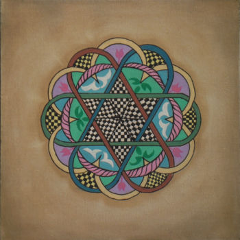 Painting titled "Mandala 39" by Sarlanga, Original Artwork, Oil