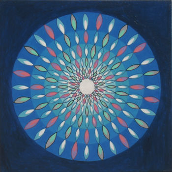 Schilderij getiteld "Mandala 30" door Sarlanga, Origineel Kunstwerk, Olie