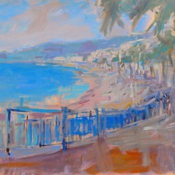 Painting titled "Nica. Bay of Angels" by Sarmite Caune, Original Artwork