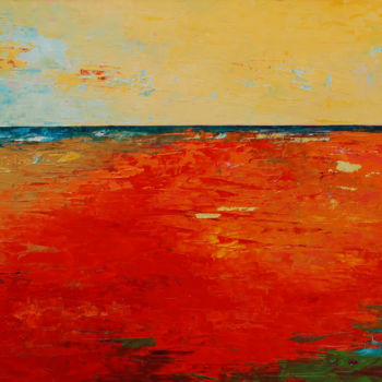 Картина под названием "1234-40MM Seascape…" - Saroja, Подлинное произведение искусства, Масло Установлен на Деревянная панель