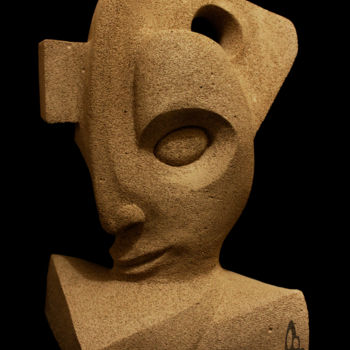 Sculpture intitulée "tear and smile" par Sarvbon Art Studio, Œuvre d'art originale, Béton