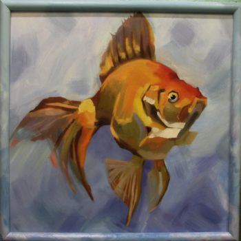 Pintura titulada "Золотая рыбка." por Aleksandra Stasevich, Obra de arte original, Oleo Montado en Bastidor de camilla de ma…