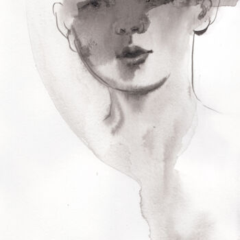 Dessin intitulée "Portrait of a boy.…" par Sasha Kashanskaya, Œuvre d'art originale, Encre