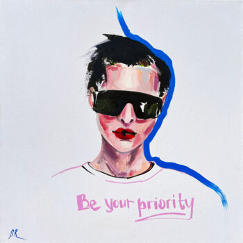 Schilderij getiteld "Be your priority" door Sasha Robinson, Origineel Kunstwerk, Olie