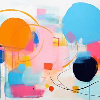 Digitale Kunst getiteld "Pale blue and pink…" door Sasha Robinson, Origineel Kunstwerk, Digitaal Schilderwerk
