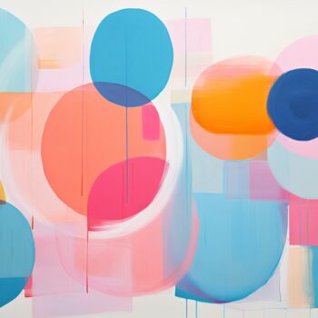 Digital Arts με τίτλο "Pale blue and pink…" από Sasha Robinson, Αυθεντικά έργα τέχνης, Ακρυλικό
