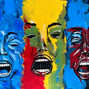 Malarstwo zatytułowany „Pain, Fear and Shame” autorstwa Nezabyvaemo, Oryginalna praca, Akryl
