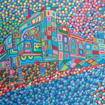 Painting titled "Vienna. Hundertwass…" by Sashko Balabai, Original Artwork, Acrylic