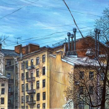 Painting titled "Winter mood" by Aleksandra Podosinovik, Original Artwork, Acrylic