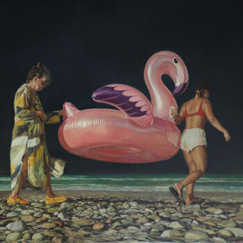 Peinture intitulée "Flamingo" par Sasha Sokolova, Œuvre d'art originale, Huile