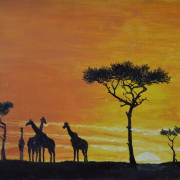 Ζωγραφική με τίτλο "Africa" από Sasha Solomon, Αυθεντικά έργα τέχνης, Λάδι