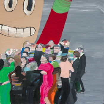 Painting titled "Crowd" by Sasho Violetov, Original Artwork, Acrylic