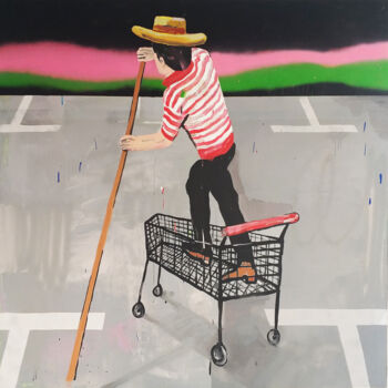 Peinture intitulée "Untitled (Gondolier…" par Sasho Violetov, Œuvre d'art originale, Acrylique