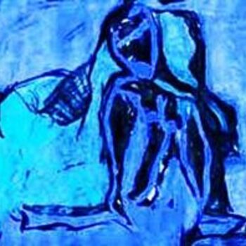 Malarstwo zatytułowany „Bleu je veux” autorstwa Saskia V, Oryginalna praca, Olej