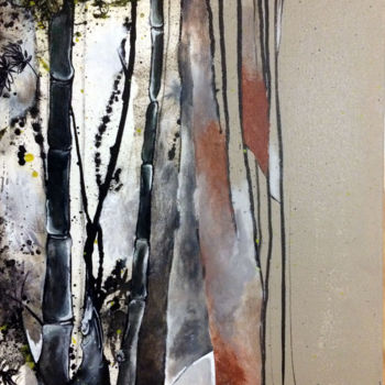 Peinture intitulée "Forêt de bambou" par Sassa Sam, Œuvre d'art originale, Acrylique