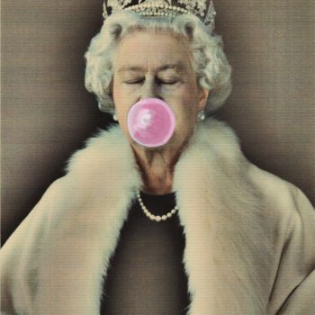 Collages titulada "Bubble Gum Queen" por Sassy Luke, Obra de arte original, Papel