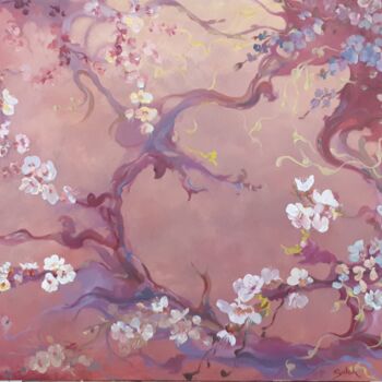 Painting titled "Blossom corner" by Sateh, Original Artwork, Oil