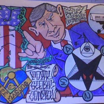 Drawing titled "NEW WORLD ORDER-UND…" by Satedog, Original Artwork