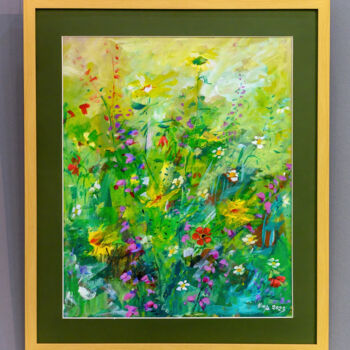 Картина под названием "Field flowers" - Satenik Hovhannisyan, Подлинное произведение искусства, Акрил