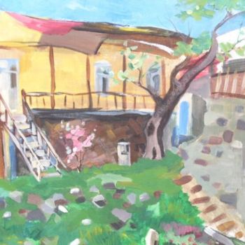 Painting titled "Old yard" by Satenik Hovhannisyan, Original Artwork