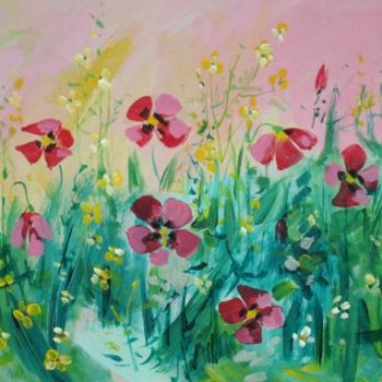 Painting titled "Spring flowers" by Satenik Hovhannisyan, Original Artwork
