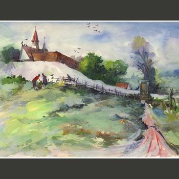 Painting titled "Landscape_05" by Satheesh, Original Artwork