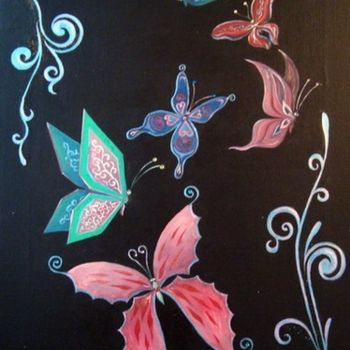 Картина под названием "Полет бабочек" - Христина Жарикова, Подлинное произведение искусства, Масло