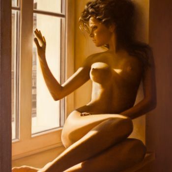 Картина под названием "Nude Oil Painting O…" - Elena Andrievskaya, Подлинное произведение искусства, Масло