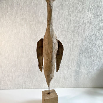 "Bird with horns" başlıklı Heykel Masayoshi Sato tarafından, Orijinal sanat, Karton