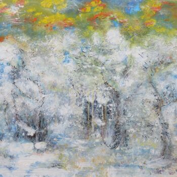 Pintura intitulada ""Winterzauberwald"…" por Satyam Art, Obras de arte originais, Acrílico
