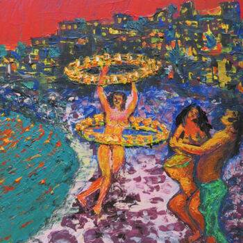 Peinture intitulée "La Gomera 04 - "Dan…" par Satyam Art, Œuvre d'art originale, Acrylique