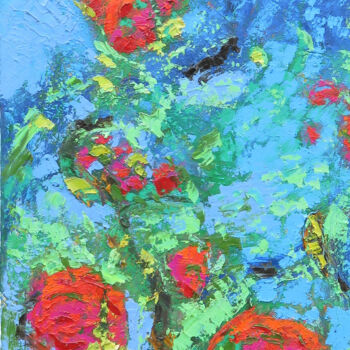 Malerei mit dem Titel ""Mystic Rose"" von Satyam Art, Original-Kunstwerk, Acryl