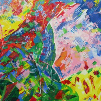 Malerei mit dem Titel ""Epos Dei" - Farbko…" von Satyam Art, Original-Kunstwerk, Acryl