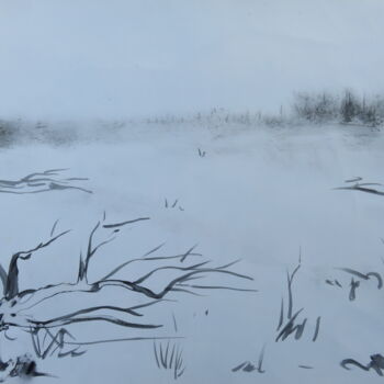 Zeichnungen mit dem Titel ""Winterlandschaft"…" von Satyam Art, Original-Kunstwerk, Tinte
