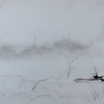 Рисунок под названием ""Winterlandschaft"…" - Satyam Art, Подлинное произведение искусства, Чернила