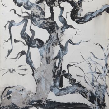 Disegno intitolato ""Bäume IV"- Tuschez…" da Satyam Art, Opera d'arte originale, Inchiostro