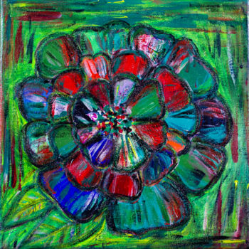Ζωγραφική με τίτλο "Abstract flower" από Irina Stefan, Αυθεντικά έργα τέχνης, Ακρυλικό