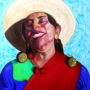 Painting titled "Mujer originaria" by Saúl Nagelberg, Original Artwork, Oil