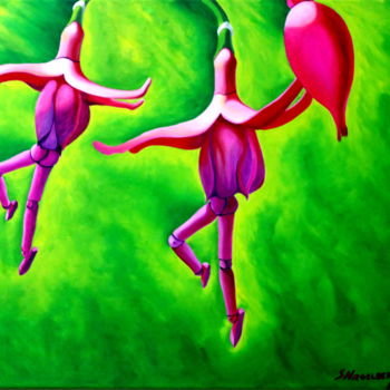 Ζωγραφική με τίτλο "Dueto de las flores" από Saúl Nagelberg, Αυθεντικά έργα τέχνης, Λάδι