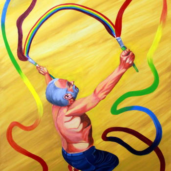 Pintura titulada "Atrapador de colores" por Saúl Nagelberg, Obra de arte original, Oleo