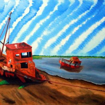 Malerei mit dem Titel "El paso del tiempo" von Saúl Nagelberg, Original-Kunstwerk, Öl