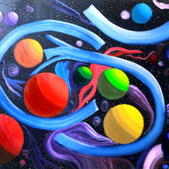 Painting titled "Planetarium" by Saúl Nagelberg, Original Artwork, Oil