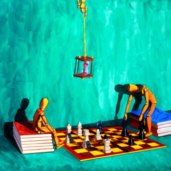 Картина под названием "Para pensar" - Saúl Nagelberg, Подлинное произведение искусства, Масло