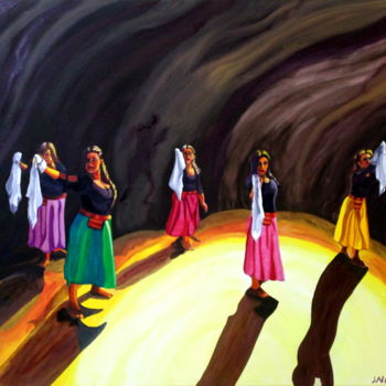 Painting titled "Pañuelos que hablan" by Saúl Nagelberg, Original Artwork, Oil